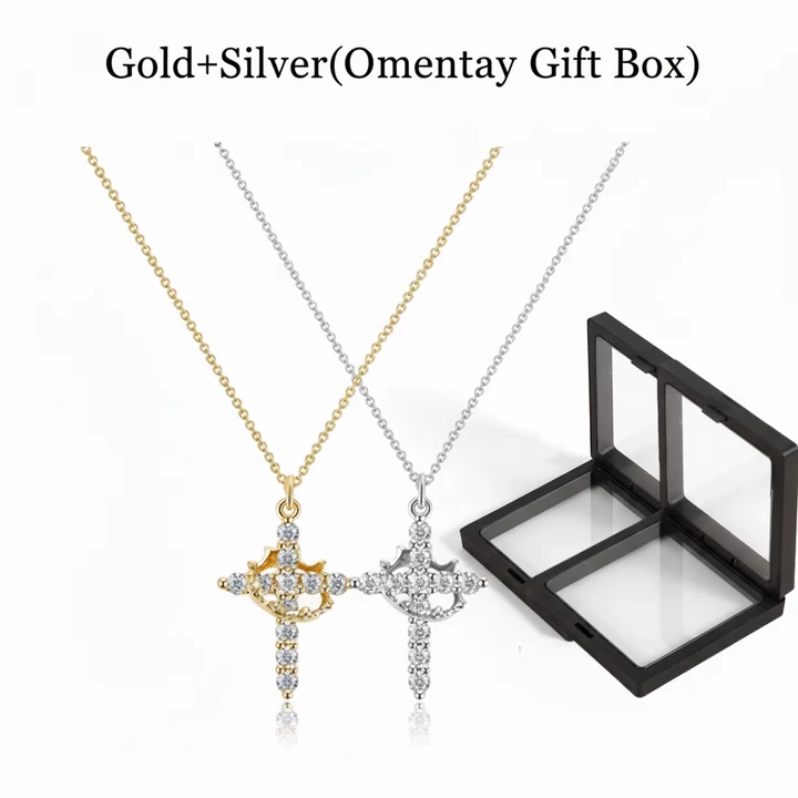 🎁2025 New Crown with Cross Pendant Necklace