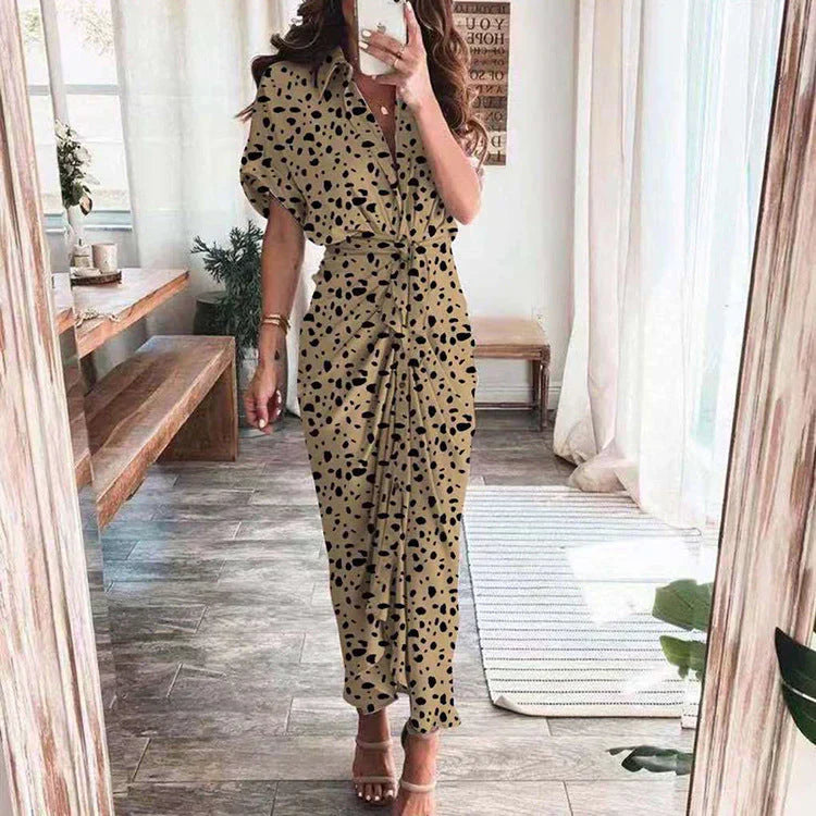 🔥2026 Summer New-❤️ Women Satin Button Shirt Dress