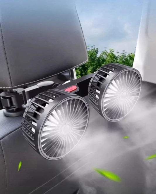 💥Limited time 50% off🔥Car Seat Back Cooling Fan USB Charge Dual Head Fan 360 Degree Rotation Portable Cooler 3-Speed Super Wind Car Accessories