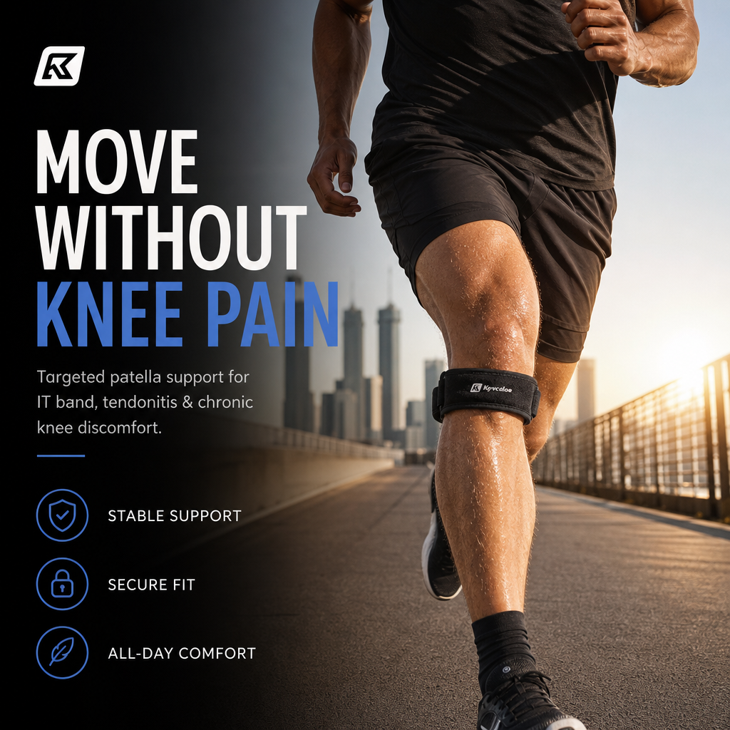 🥳2026 HOT SALE🥳💞50K+ SOLD!🦵💪 50% OFF! Sports Patella Brace – Adjustable strap, breathable neoprene. Relieves knee pain, stabilises patella. Run & gym without pain! 🏃♂️✨