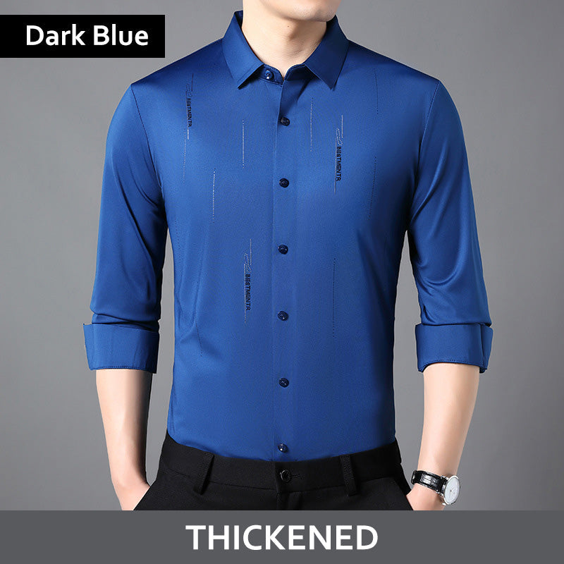 🔥2025 Hot Sale👔Men's Stylish Thickened Seamless Lapel Shirt