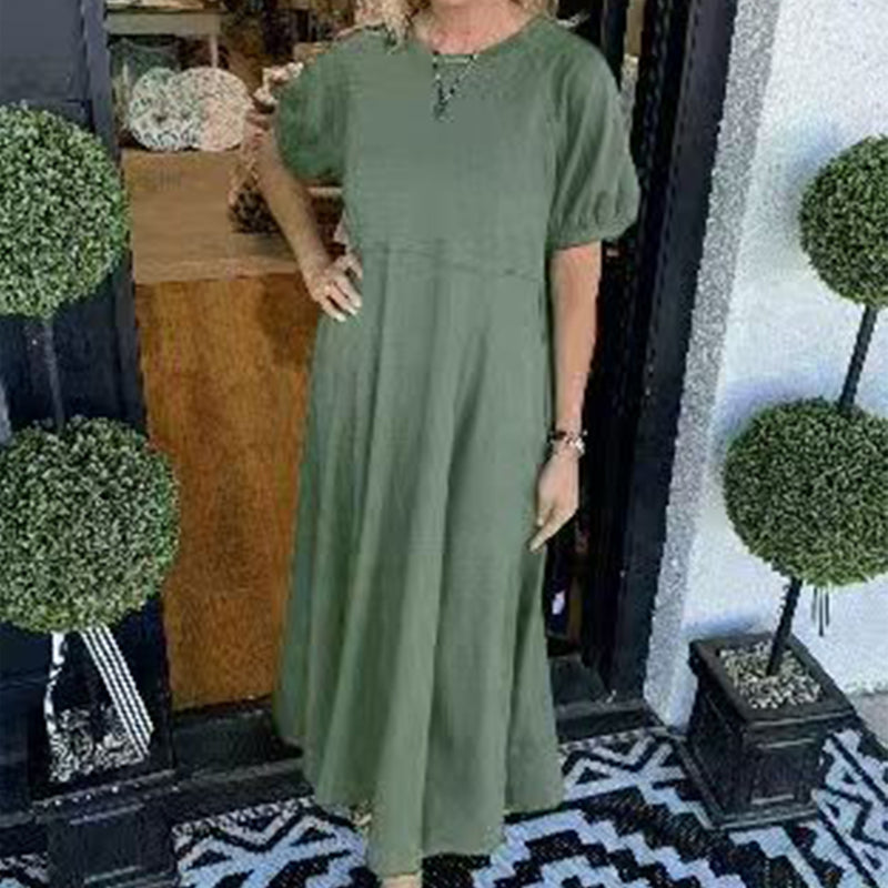đș2025 Hot Sale--49% OFFđșLoose-Fit Short-Sleeve Maxi Dress with Flared Hem