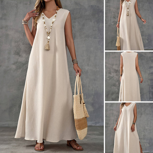 💖HOT SALE 50% OFF💖 Women's Sleeveless V-Neck Dress with Side Slit
