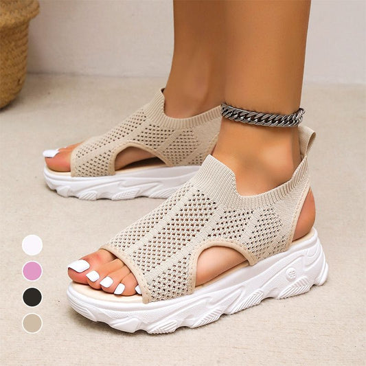 💥2025 New Hot Sale💝Women’s Casual Breathable Hollow Knitted Platform Sandals