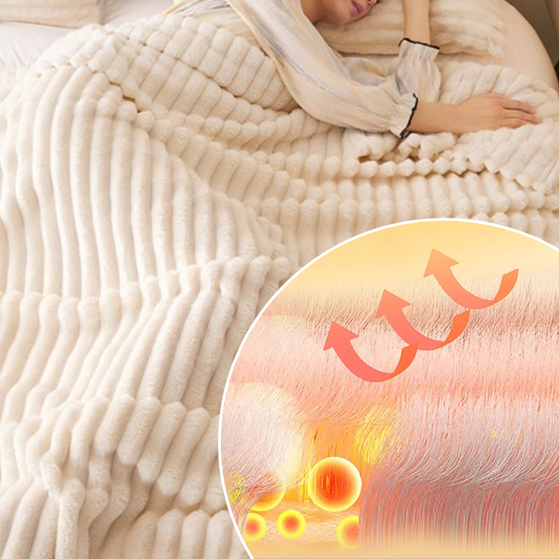 🎁🎁LAST DAY SPECIAL PRICE: £11.99!!🎅Super Soft Fur Ribbed Fleece Throw Blanket⛄🔥