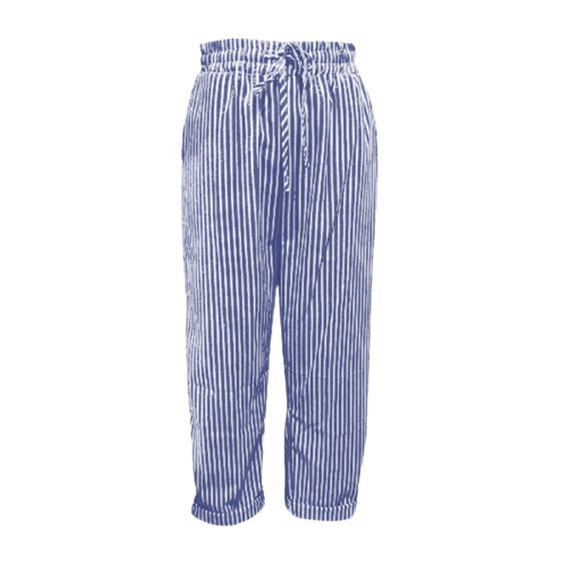 💕What should I wear tomorrow?💕Striped linen cotton trousers for women