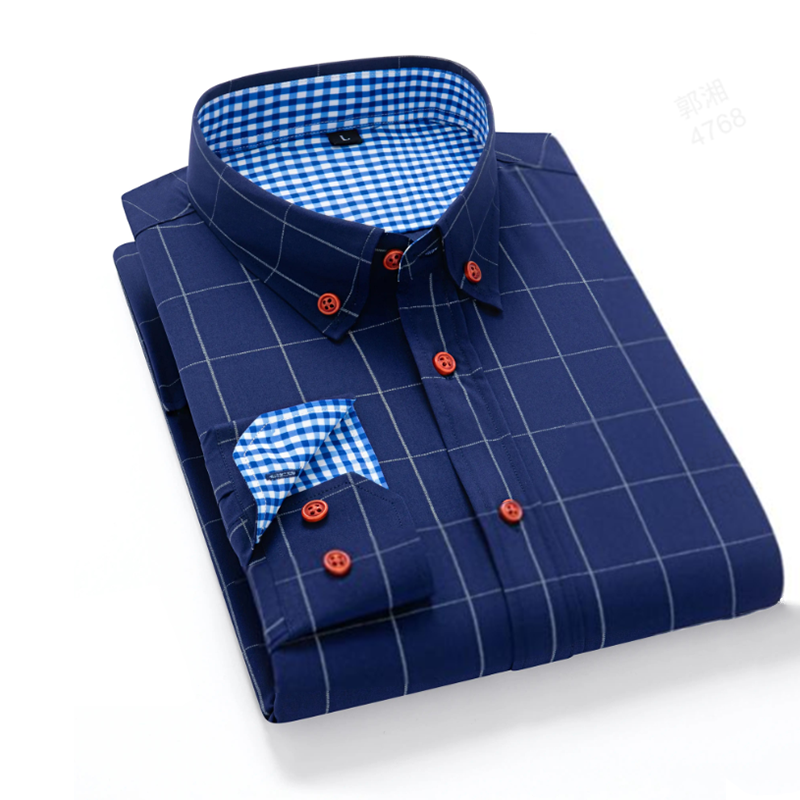 ๐ LIMITED-TIME 50% OFF! โจ Men's Modern Fit Windowpane Shirt โ Contrast Details, Button-Down, Premium Blend ๐