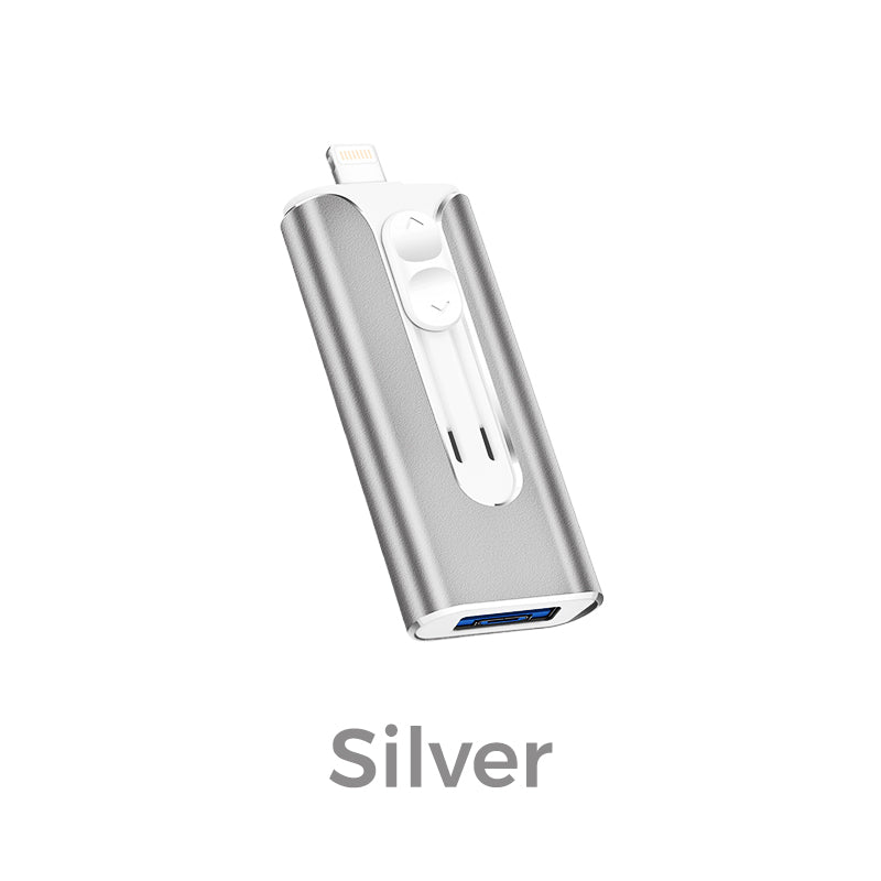 🔥 Hot Sale 50% OFF 🔥4-in-1 MFi Certified USB Flash Drive with Type-C Adapter for iPhone/Android/PC