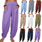 Women's linen and cotton wide leg pants