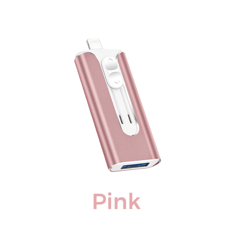 🔥 Hot Sale 50% OFF 🔥4-in-1 MFi Certified USB Flash Drive with Type-C Adapter for iPhone/Android/PC