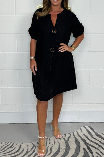 ✨Hot Sale 50% OFF💖New Plus Size Button Up Tunic Dress