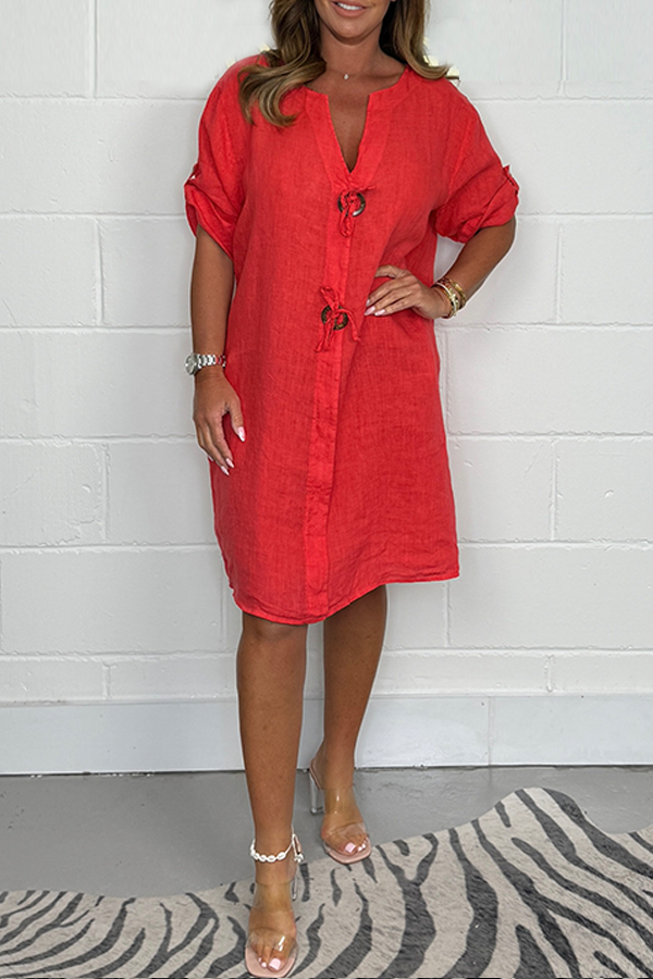 ✨Hot Sale 50% OFF💖New Plus Size Button Up Tunic Dress