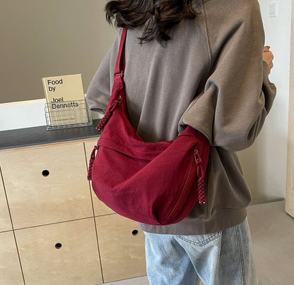 🔥Designer Direct Sales👜Women's Fashion Plain Color Nylon Crossbody Hobo Bag