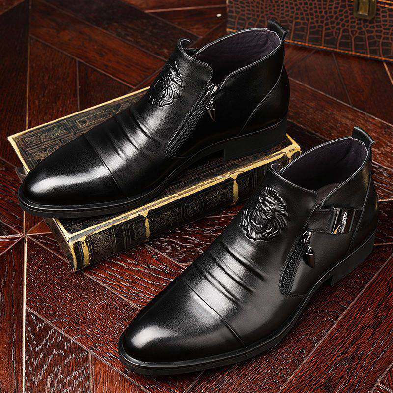 🔥Men's Embossed Ankle Boots  Dual Side Zipper Trendy Boots! 👞✈️Free Shipping