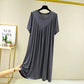 (LAST DAY 50% OFF) Super Soft Comfortable Short Sleeve Loose Pajama Dress-14