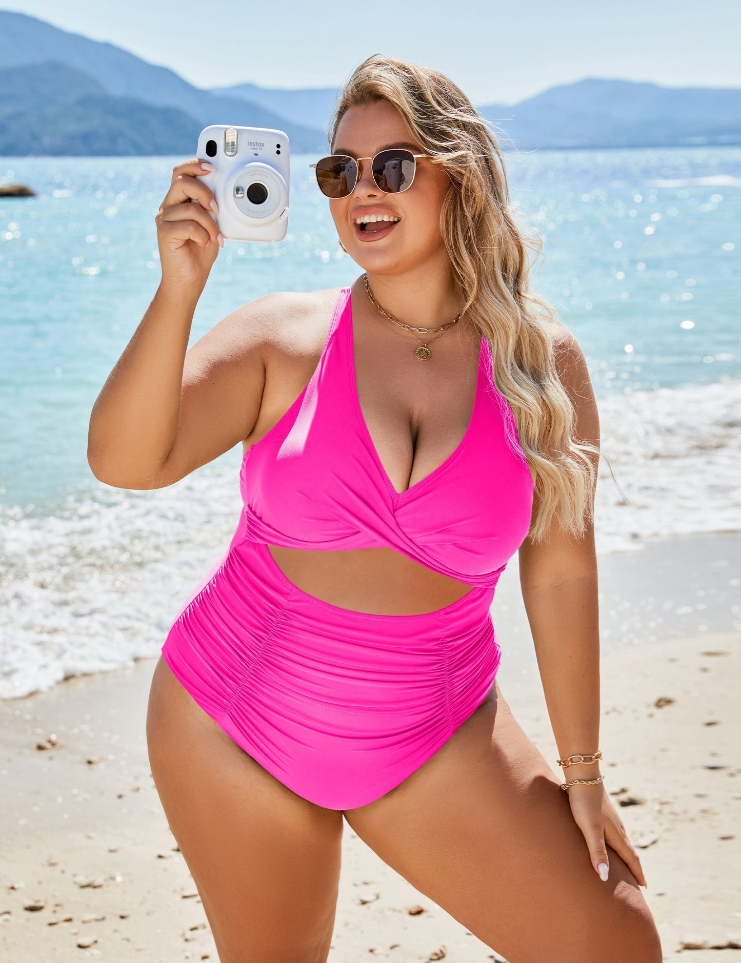 🔥Hot Sale - 49% off🔥 Women's Push-Up Tummy Control Swimsuit – V-Neck Cutout for a Flattering Look! 💖