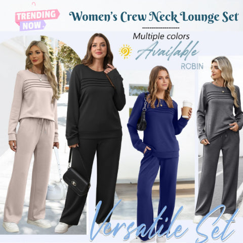 ⏳Limited-time 60% off⏰Women's Crew Neck Top & Drawstring Pants Set👚👖