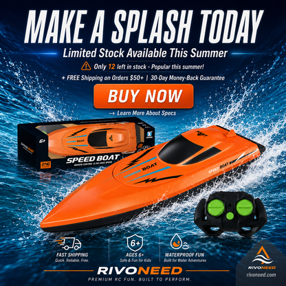 ⏳Time-Limited Special⏰Dual‑Motor RC Boat – Twin engines, 2.4GHz control, waterproof & impact‑resistant. Slice through waves at insane speed! 🌊🚤