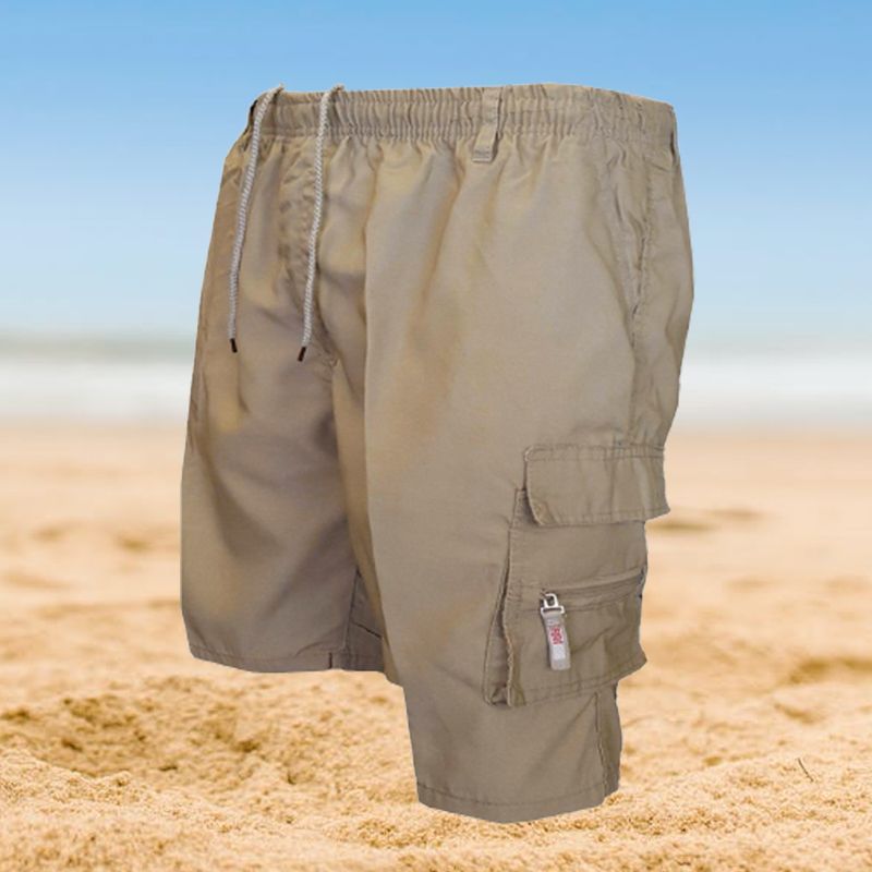 Men's Zipper Pockets Hiking Athletic Running Shorts