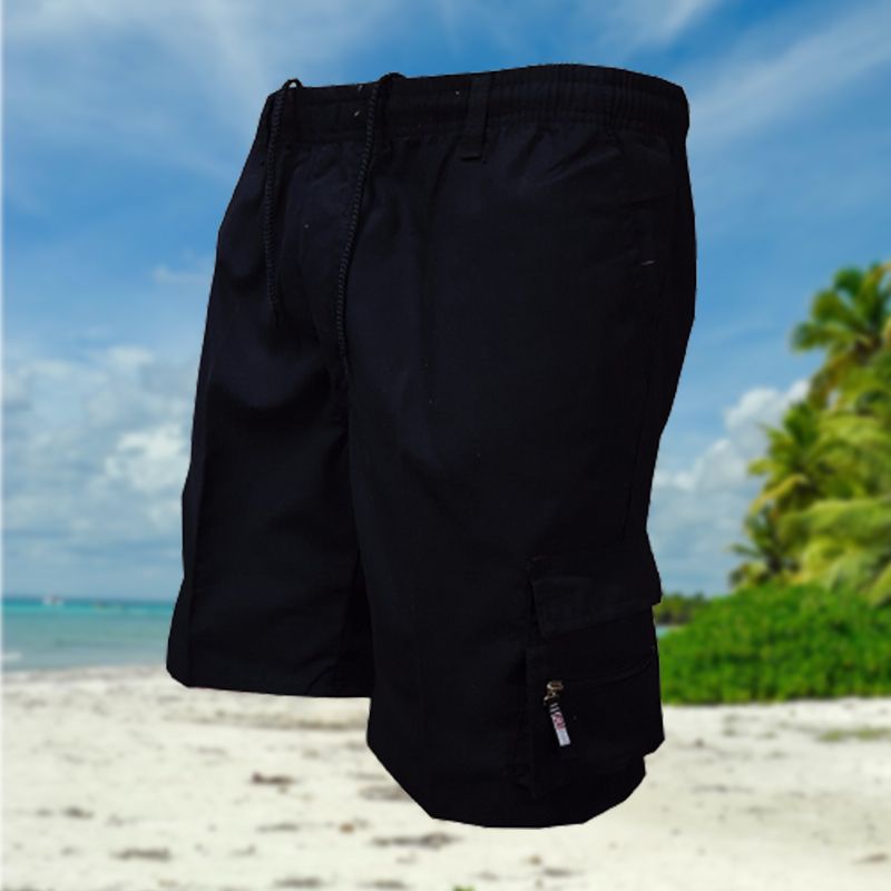 Men's Zipper Pockets Hiking Athletic Running Shorts