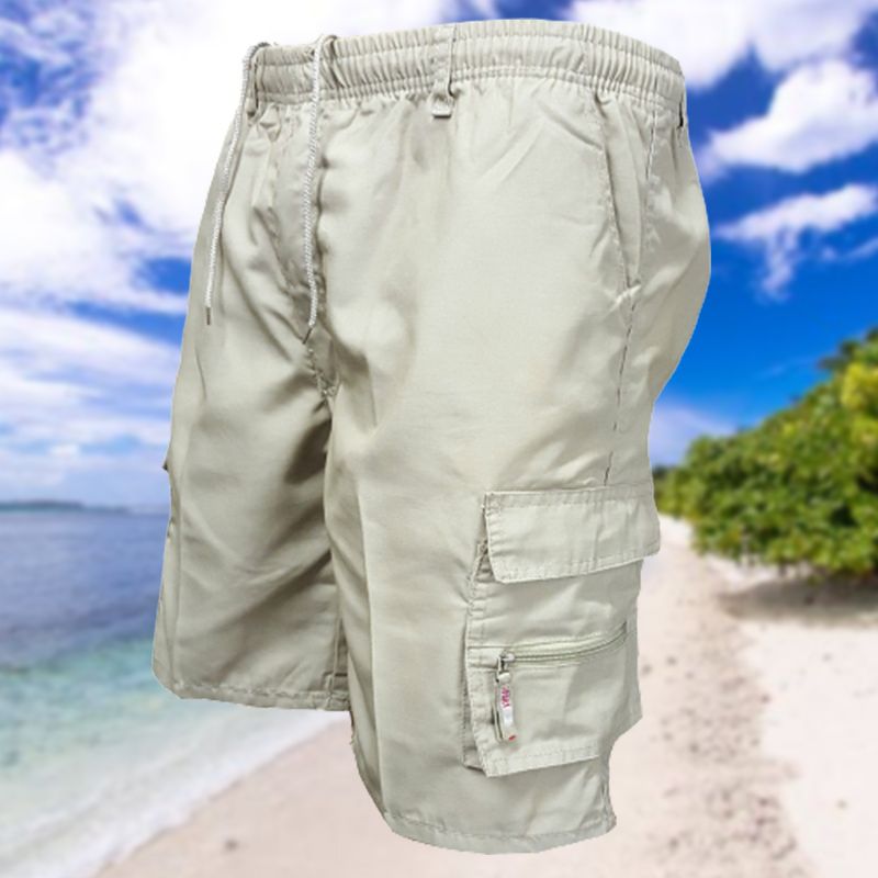 Men's Zipper Pockets Hiking Athletic Running Shorts