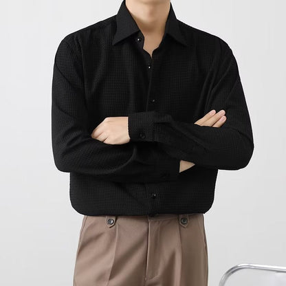 Men's Premium Fabric Button Down Shirt 🔥 Waffle Pattern 🔥 45% Off