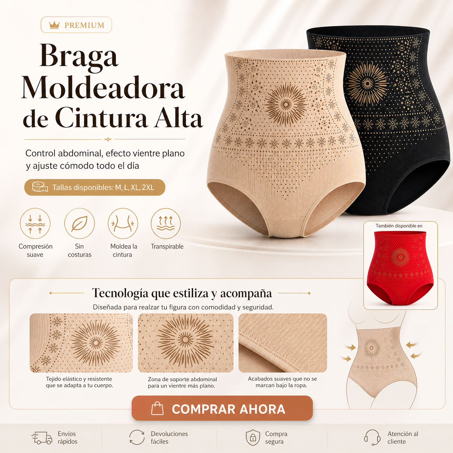 🥳2026 HOT SALE🥳💞50K+ SOLD!🌸🧘‍♀️ 50% OFF! Thermogenic Tummy Control Shorts – 30‑min daily wear, activates warmth & boosts circulation. Supports firmer, smoother contour. No gym needed. A smart shapewear choice. 👵✨