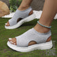 👡 Breathable knitted platform sandals for women – lightweight & comfortable