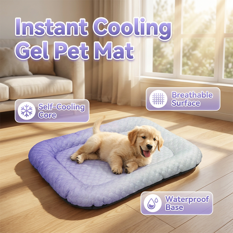 💖❄️Pet Cooling Mat for Dogs & Cats 🐾 Naturally Cool Ice-Silk Pad • Breathable, Washable & Soft 🐶🐱