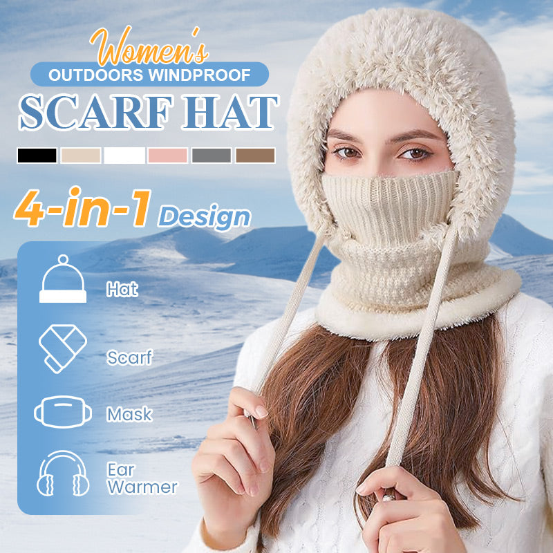 🔥Hot Sale 49% OFF🎁Women's Winter One-Piece Knitted Beanie Scarf Mask 4-in-1 Balaclava