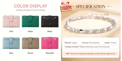🔥Exclusive 2025 Luxury Sale✨Women's Premium RFID Leather Bifold Wallet(🩷Special Gift🩷Free)