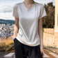 🌸49% OFF🌸Women's Breathable Silk V-Neck T-Shirt