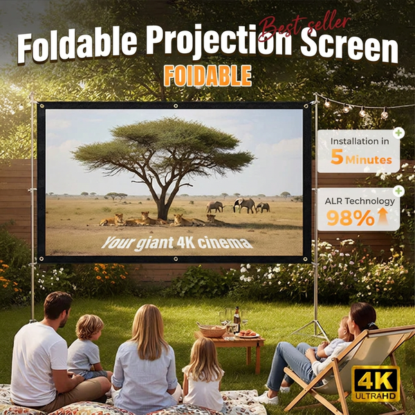 🔥New Arrivals Now on Sale-Portable Projector 4K Anti-Light Folding Screen