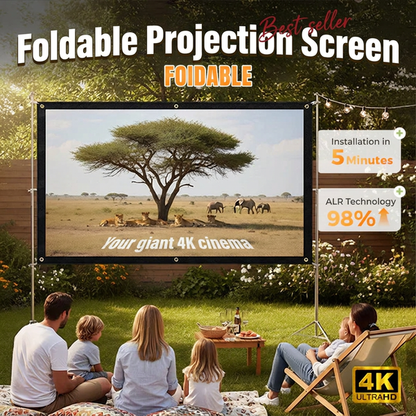 🔥New Arrivals Now on Sale-Portable Projector 4K Anti-Light Folding Screen