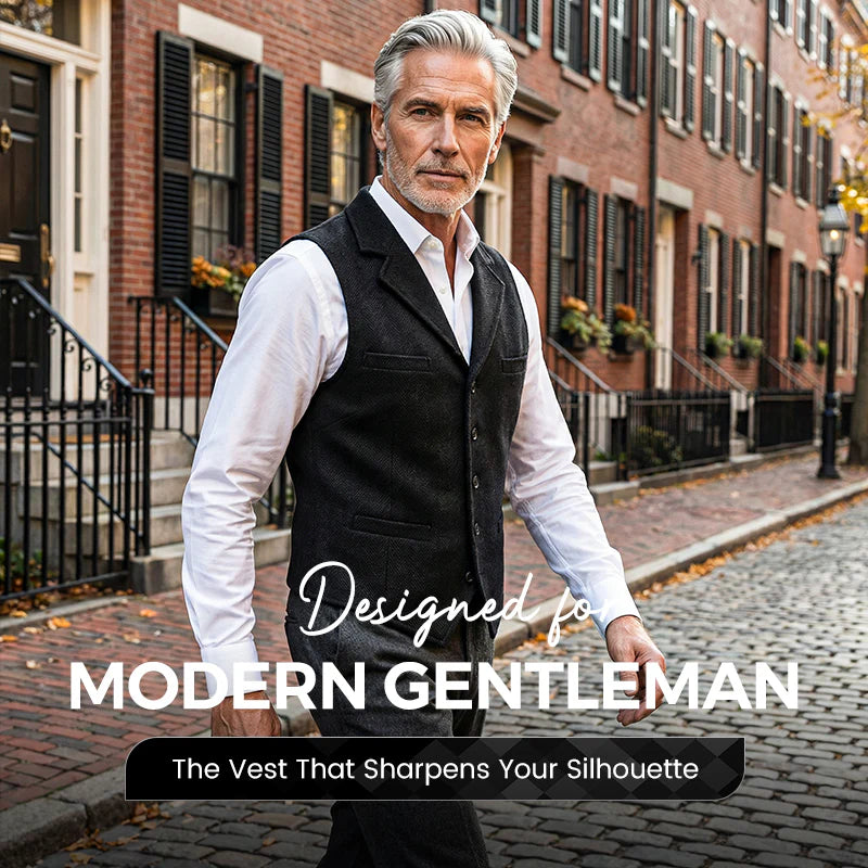 🔥Hot Sale Deals-Men's Slim Fit Casual Business Vest✈️Buy 2, Get Free Shipping