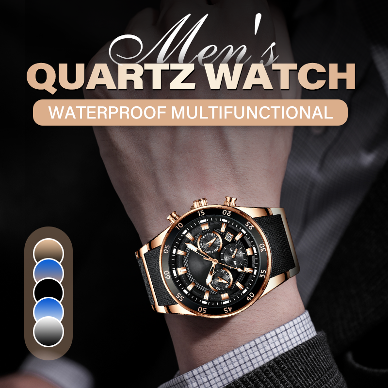 ⌚ 50% OFF NOW! ✨ Men's Waterproof Multifunctional Quartz Watch – Chronograph Design, Luminous Hands & Stainless Steel 🌊