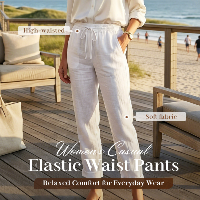 ⏳Limited-time 50% off🌸Women's Elastic Waist Cotton Linen Casual Pants
