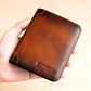 Minimalist RFID Blocking Leather Wallet for Men – Ultra-Thin, Genuine Top-Layer Cowhide, Short Design for Everyday Carry