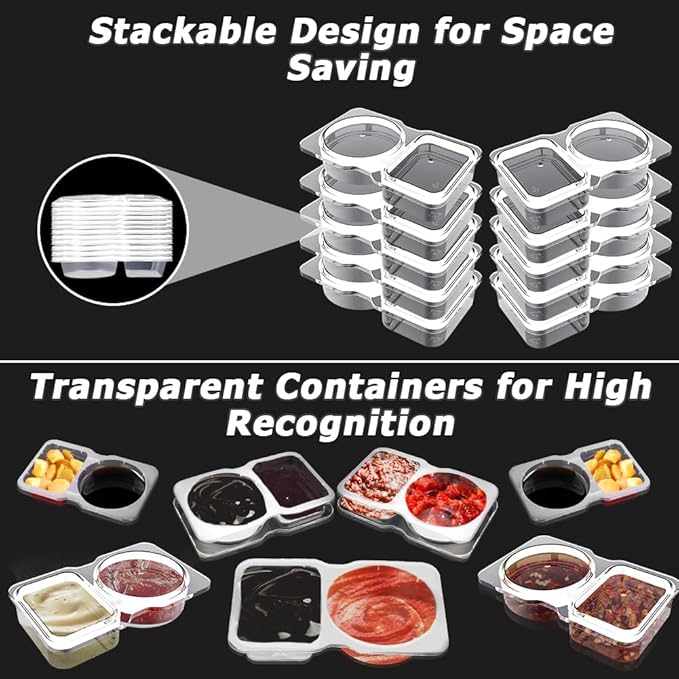 🔥HOT SALE 50% OFF🔥Double Compartment Snack Containers With Lids