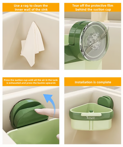 Suction Cup Sink Corner Rack
