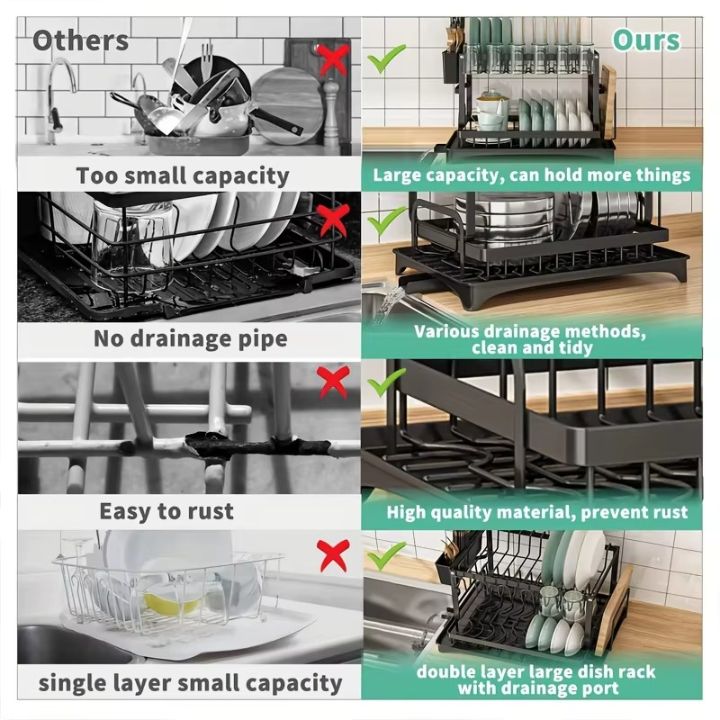 🔥50％ OFF🔥Premium 2-Tier Dish Rack✈️Free Shipping