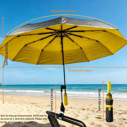 ⌛Today's Daily Special-Outdoor Camping Sunshade Umbrella with Clip, Sun Parasol Umbrella, 49-Inch Large Canopy, UV Protection, Beach Gear, Ideal for Travel, Fishing, Golf, Sports Events, Lightweight Canopy