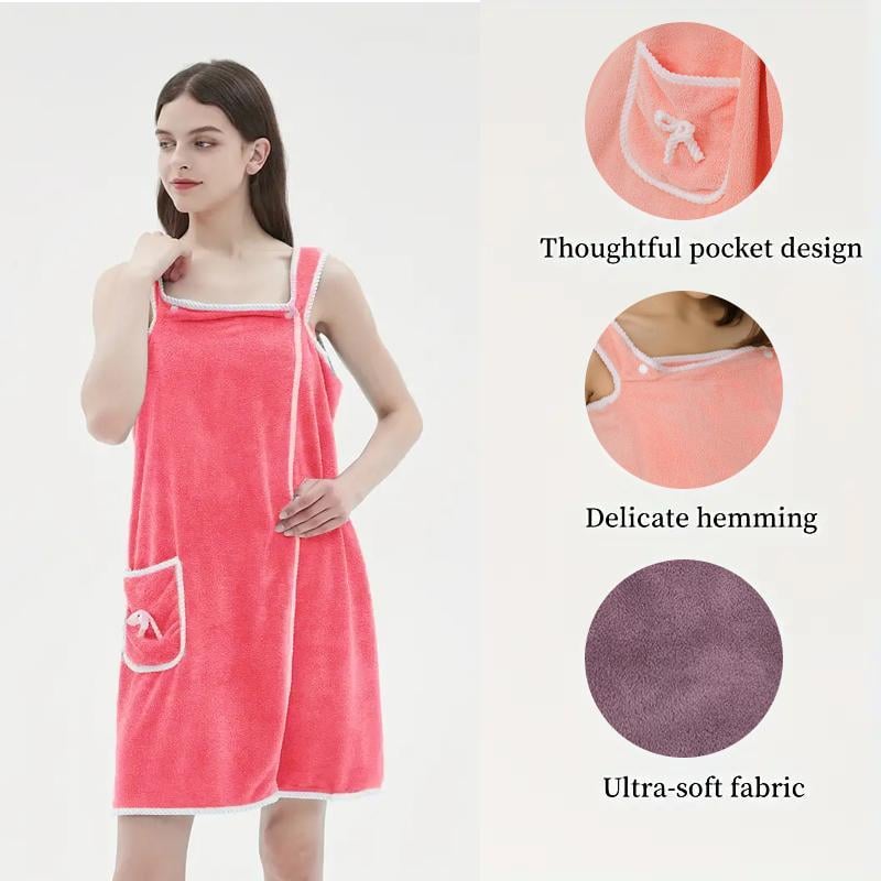 🔥A Perfect Gift For Women🔥Women's Solid Color Coral Fleece Bathrobe
