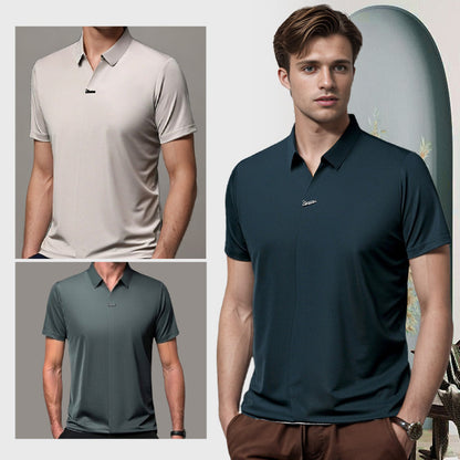 🎁Hot Sale 55% OFF⏳Men’s Casual Lapel Breathable Wrinkle-free T-shirt