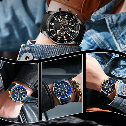 ⌚ 50% OFF NOW! ✨ Men's Waterproof Multifunctional Quartz Watch – Chronograph Design, Luminous Hands & Stainless Steel 🌊