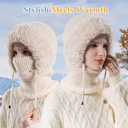 🔥Hot Sale 49% OFF🎁Women's Winter One-Piece Knitted Beanie Scarf Mask 4-in-1 Balaclava