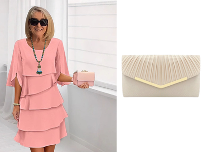 🎁 50% OFF! Women's Elegant Layered Ruffle Sleeve Dress – Effortless Style for Every Occasion 💃