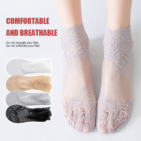 Ladies Fashion Lace Socks(5 pairs)-6