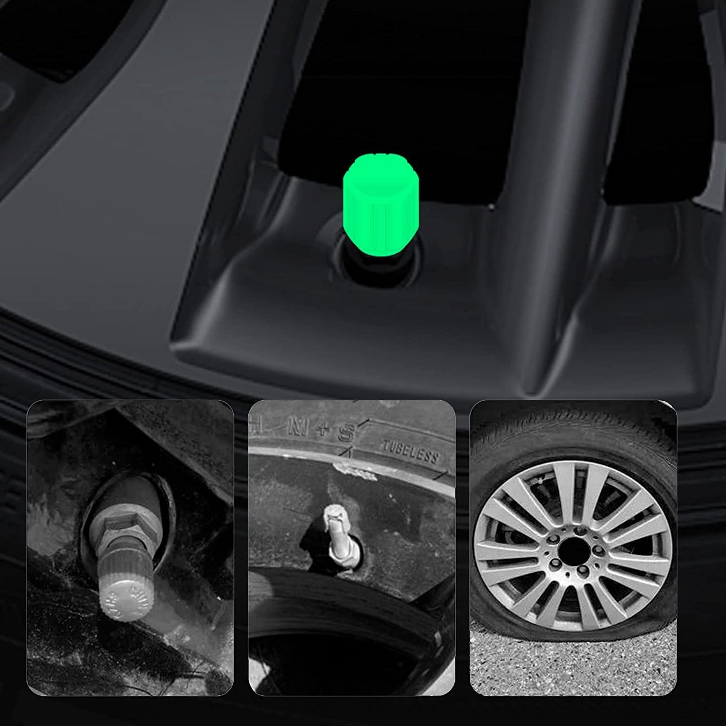 🎁 Get One Set for Free! ✨💥Glow-in-the-dark valve caps (tire valve caps) 🚗💫