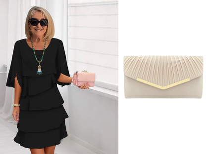 🎁 50% OFF! Women's Elegant Layered Ruffle Sleeve Dress – Effortless Style for Every Occasion 💃